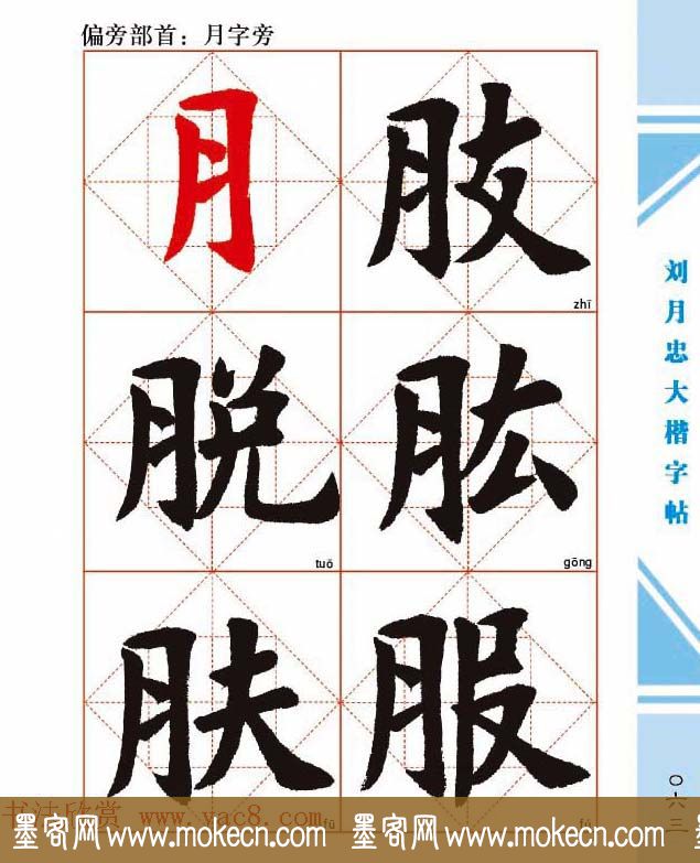 《刘月忠大楷字帖》三方格练字本