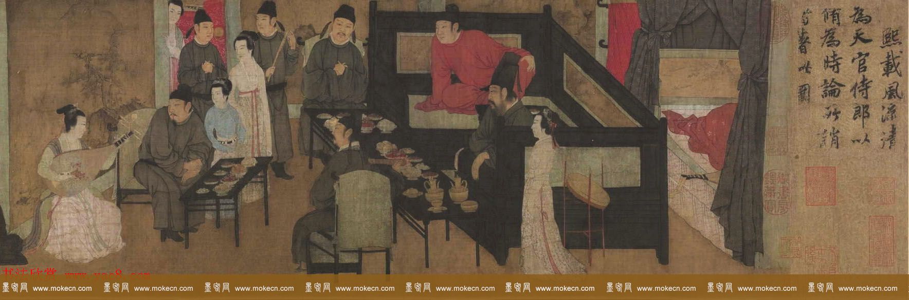 五代顾闳中人物画卷《韩熙载夜宴图》北京故宫博物院藏