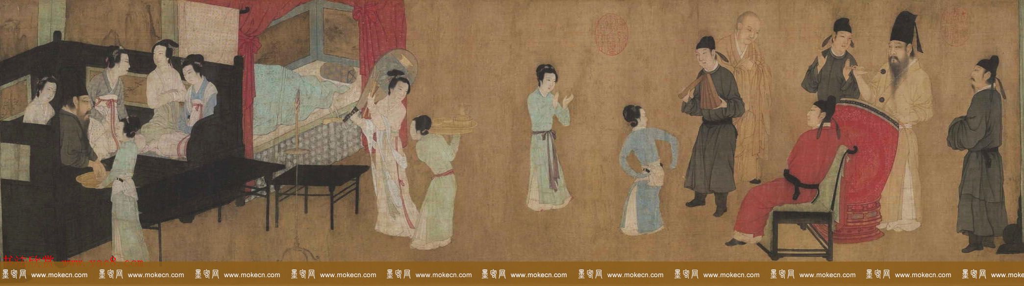 五代顾闳中人物画卷《韩熙载夜宴图》北京故宫博物院藏