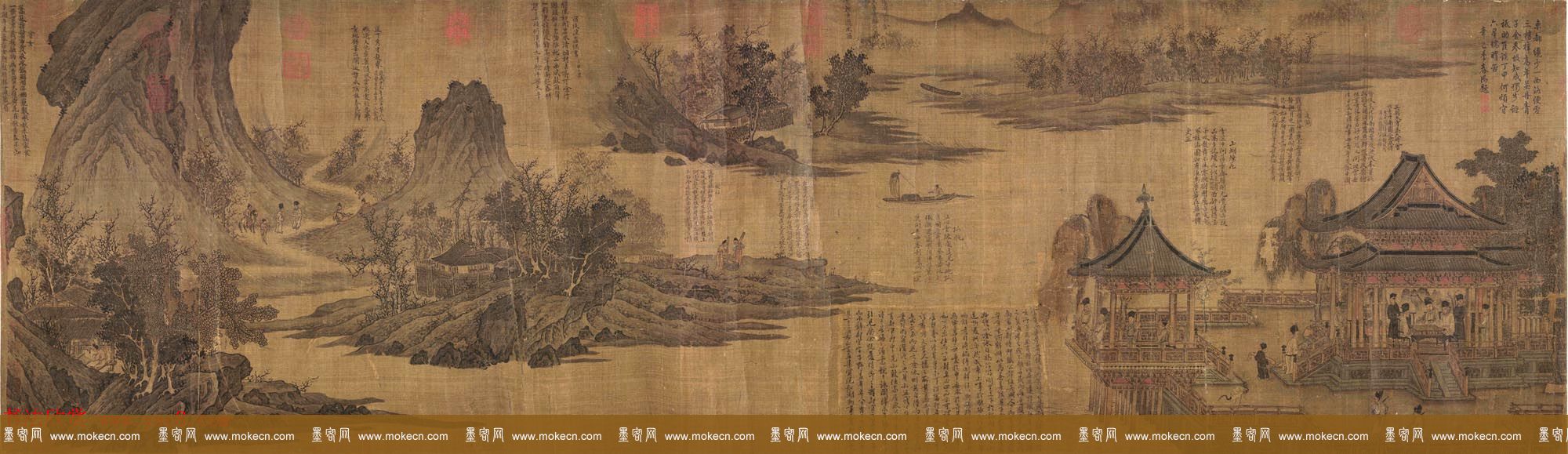宋代张先82岁创作山水人物画《十咏图》